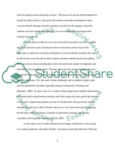 The Current Investigation Supports the Value of Play: More Benefits to Play Than Drawbacks