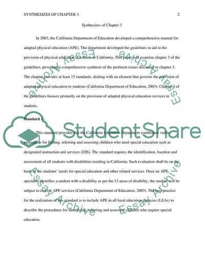 Synthesizes of Chapter Three