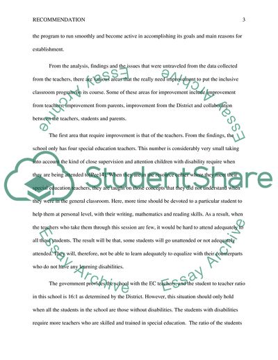 Inclusive Classroom Project