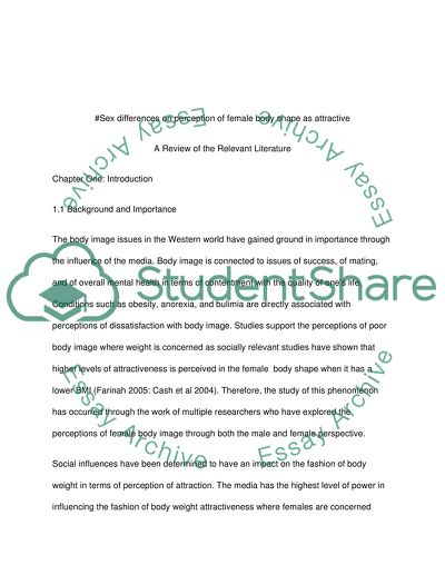 Sex Differences on Perception of Female Body Shape as Attractive