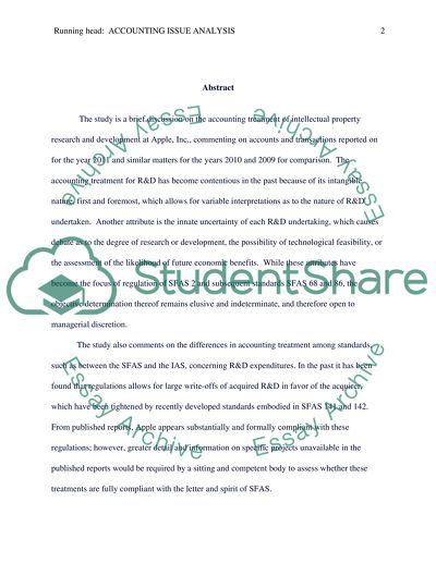 The Treatment of Investments in Intellectual Property at Apple