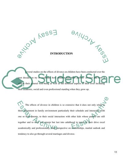 Saving Children of Divorced Marriages