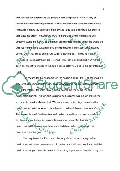 Innovative Distribution Strategy in the Automobile Industry