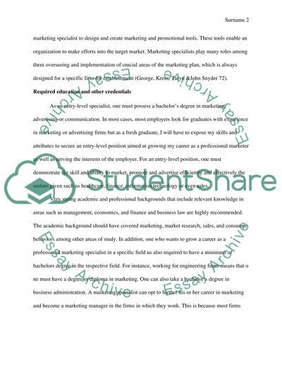 Marketing Specialist Job