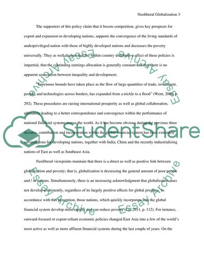 The Prospective Advantages of Neoliberal Globalization