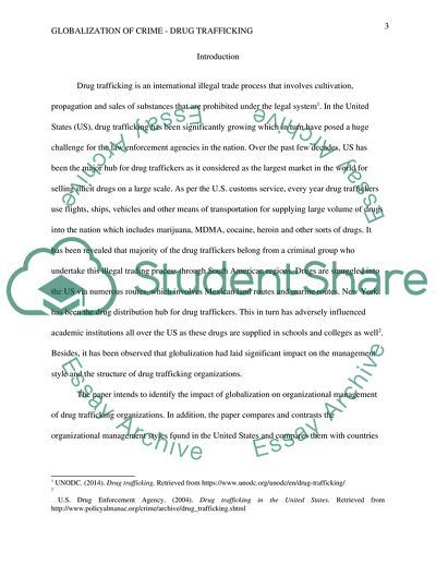 Globalization of Crime: Drug Trafficking