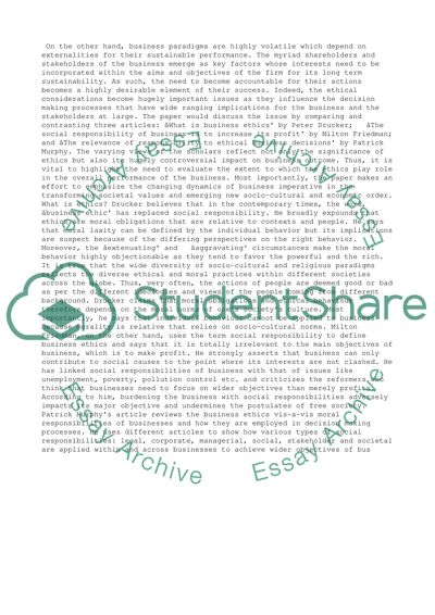 Comparing and Contrasting of Ethical Perspectives