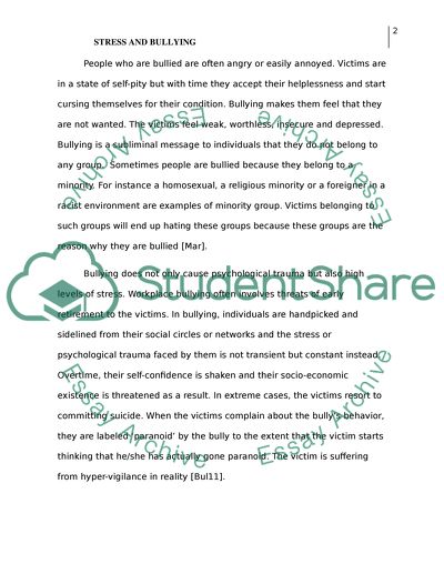 Stress and Bullying