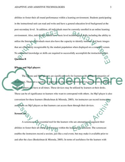 Adaptive and Assistive Technologies