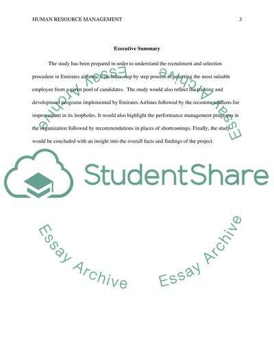 Human Resource in Public Sector - Case of Emirates Airlines