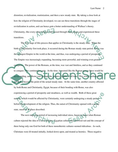 Religious Movement, Wallace and Christianity