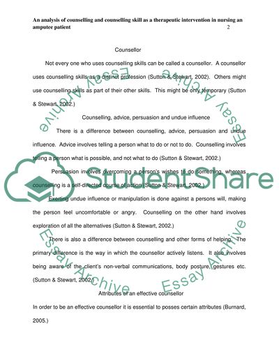 An Analysis of Counselling Skills