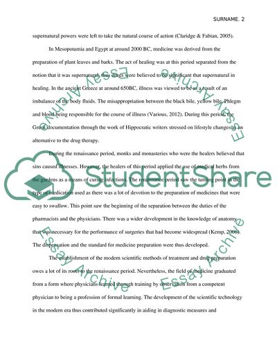 Development of Healing: Improvement of the Medical and Curative Practices