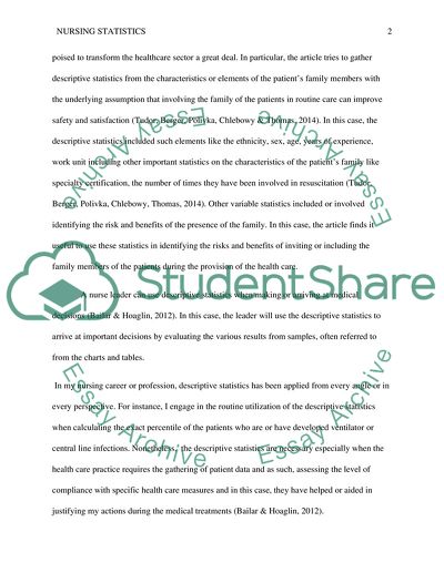 Some of the Routine Applications of Descriptive Statistics