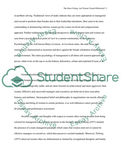 The Glass Ceiling:Are Women Treated Differently