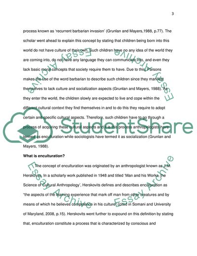 Enculturation and Cognition of Children