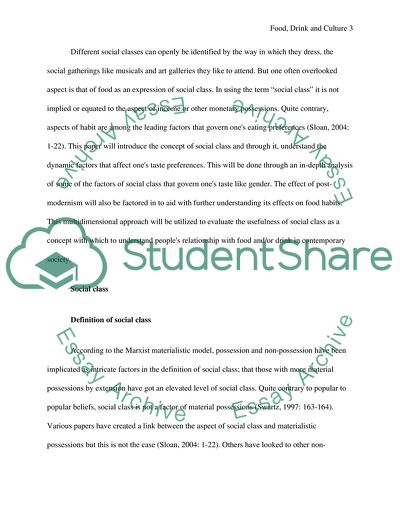 Food, Drink and Culture