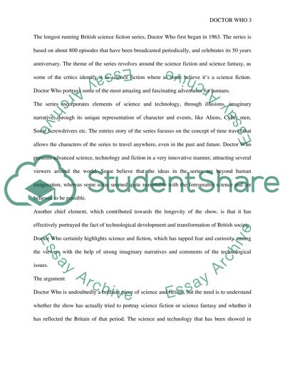 Does Dr Who tell us about science and technology or the Britain of its time Discuss