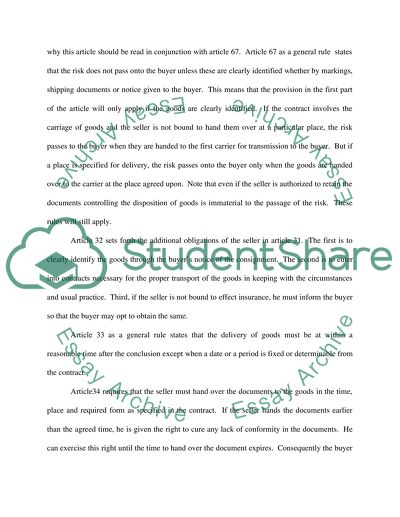 CISG Memo, International Business Law