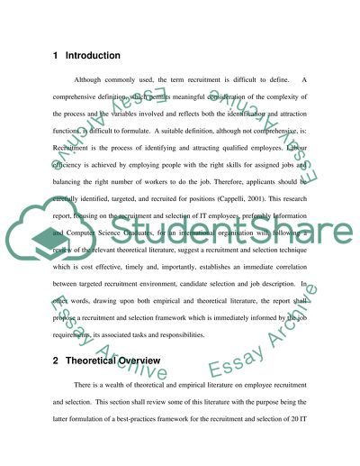 Employee Recruitment and Selection