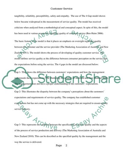 The Quality of Customer Service