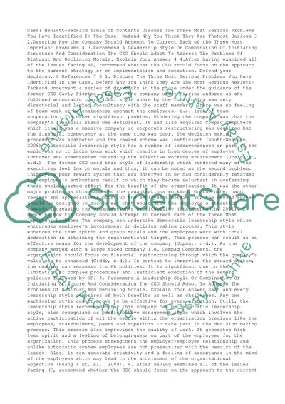 Case: Hewlett-Packard