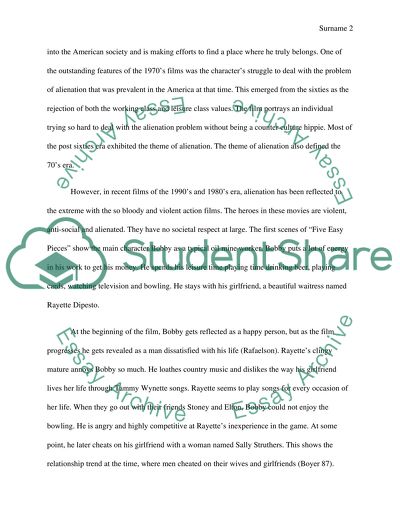 Five easy pieces and the reflection of alienation in the 70s