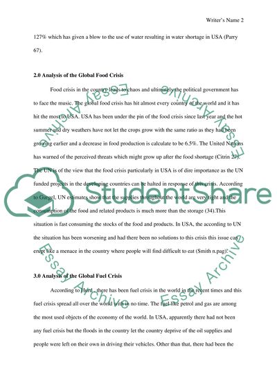 Overcoming the Global Food and Water Crisis