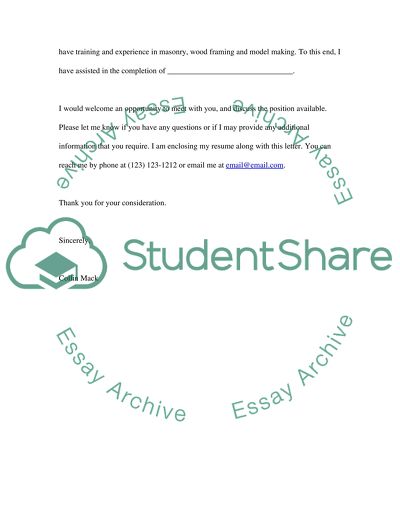 A Cover Letter and a Professional Letter