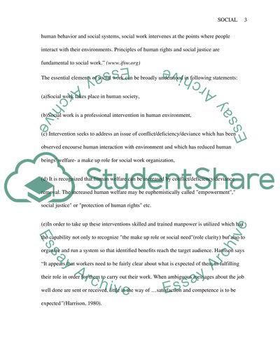 Important elements of a social work service to a diverse community