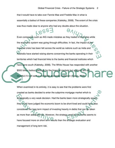 Failure of the Strategic Systems