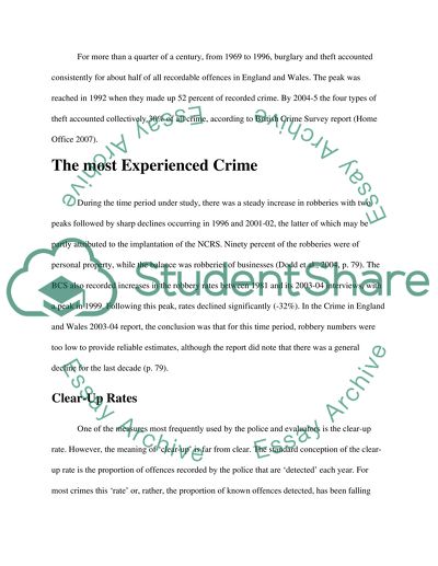 The Incidence of Particular Types of Crimes in the UK