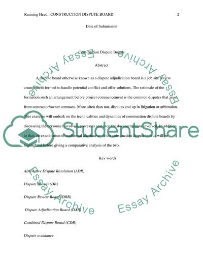 Construction Dispute Boards