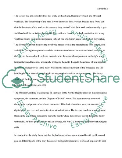 Assessment of physical workload in boiler operations