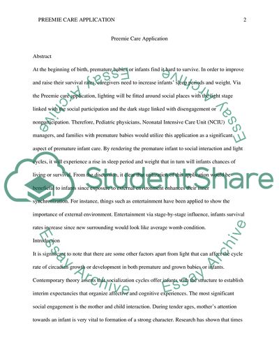 Preemie Care Application