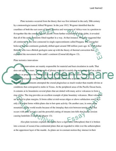 essay on plate tectonics theory