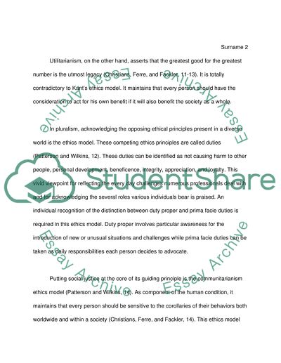 Kants Stand on Ethics