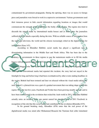 The Role of the Digital/Visual Media in the Revolutions of the Arab Spring