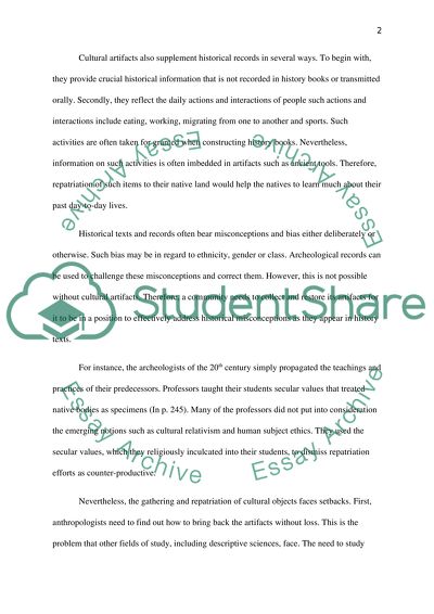 Collecting and Repatriation of Culture