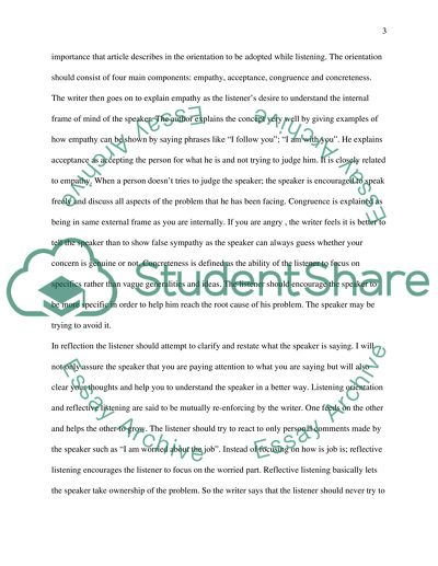 Reflective technique of listening