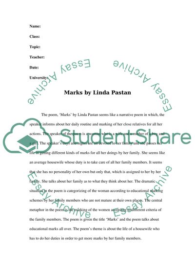 Marks by Linda Pastan