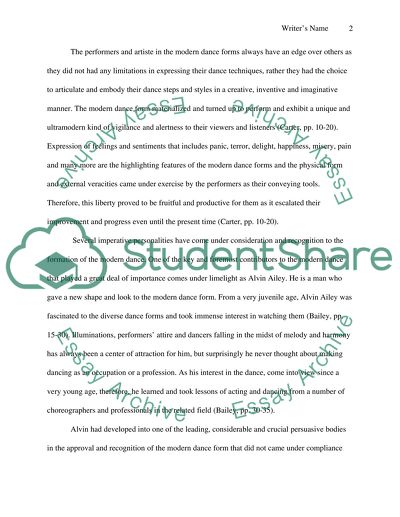 The Modern Dance and Alvin Ailey