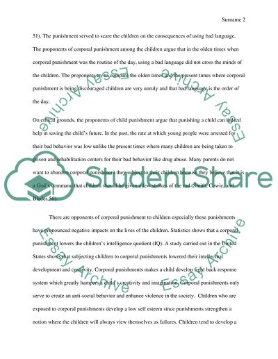 The Punishment of Children