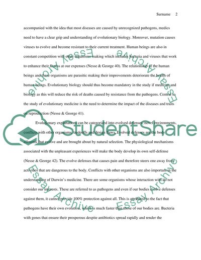 Evolution and Origin of Diseases: Darwinian Medicine