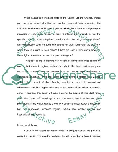 Ethnic Violence in Darfur and International Response