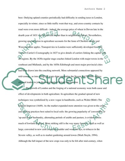 Farming Regions in Determining Allegiance in the English Civil War