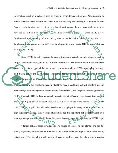 HTML and Website Development for Nursing Informatics