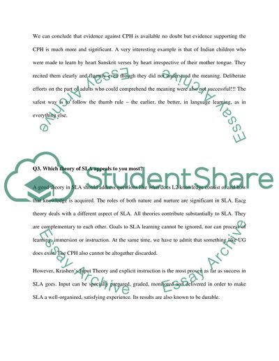 Different Views of the CPH in relation to SLA