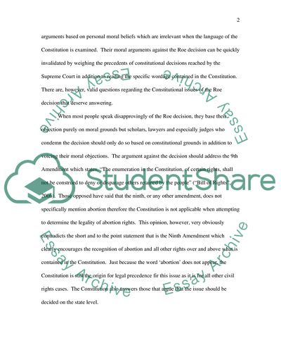 Constitutional Right to Have an Abortion