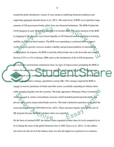 The Impact of Quantitative Easing in the UK